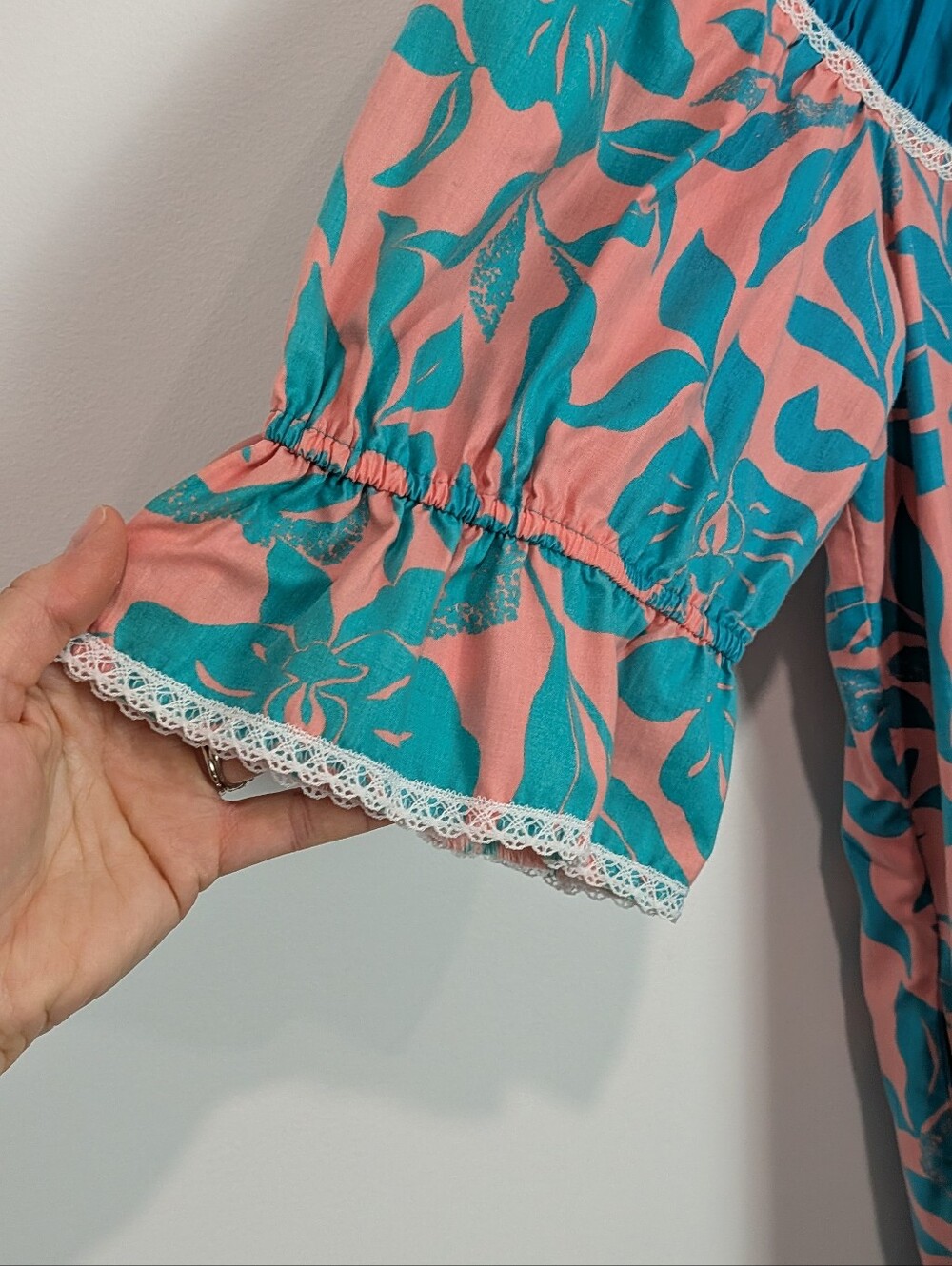Vintage T&L Muumuu Factory Handmade Haiwiann Maxi Dress Floral Vacation Size S - Picture 5 of 10